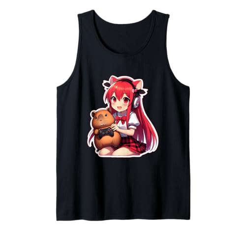 Kawaii Gamer Girl & Capybara - Entzückendes Anime-Gaming-Design Tank Top Kawaii Gamer Girl & Capybara - Entzückendes Anime-Gaming-Design Tank Top von GATP