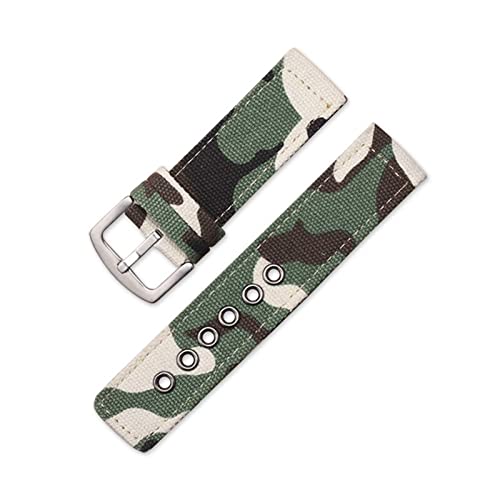 GATSUN Camouflage Nylon Uhrenriemen 18mm 20 mm 22 mm 24mm Edelstahl Uhr Watch Frauen Männer Riemengurt Uhr Accessorie Accessorie (Color : 4, Size : 22mm) von GATSUN