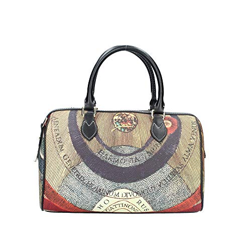 BORSA DONNA GATTINONI PLANETARIUM BAULETTO SATCHEL CHECK BLACK BIGPL6554 CO von GATTINONI