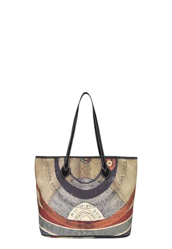 BORSA DONNA GATTINONI PLANETARIUM SHOPPING BAG M CHEK BLACK BIGPL6434 CO von GATTINONI