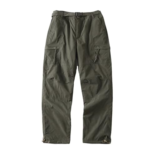 GAUASUIM Damen Softshellhose Wanderhose Skihose Gefüttert Fleece Warm Wasserdicht Winddicht Thermohose Outdoorhose Snowboardhose Trekkinghose Funktionshose Winter mit Gürtel 6 Taschen Grün S von GAUASUIM