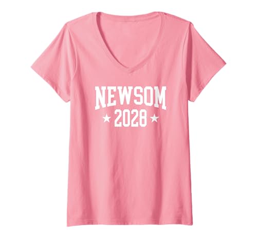 Damen Gavin Newsom Für den Präsidenten 2028 T-Shirt mit V-Ausschnitt Damen Gavin Newsom Für den Präsidenten 2028 T-Shirt mit V-Ausschnitt von GAVIN NEWSOM For President 2028 Athletic Shop