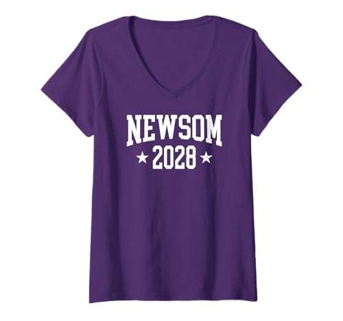 Damen Gavin Newsom Für den Präsidenten 2028 T-Shirt mit V-Ausschnitt Damen Gavin Newsom Für den Präsidenten 2028 T-Shirt mit V-Ausschnitt von GAVIN NEWSOM For President 2028 Athletic Shop