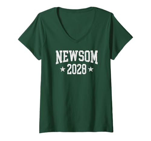 Damen Gavin Newsom Für den Präsidenten 2028 T-Shirt mit V-Ausschnitt von GAVIN NEWSOM For President 2028 W. Details Shop