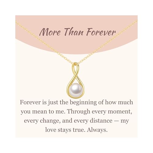 GAVU 14K Gold plattiert Tropfen Halskette mit 8 mm Süßwasserperle aus 925 Sterlingsilber für Damen von GAVU