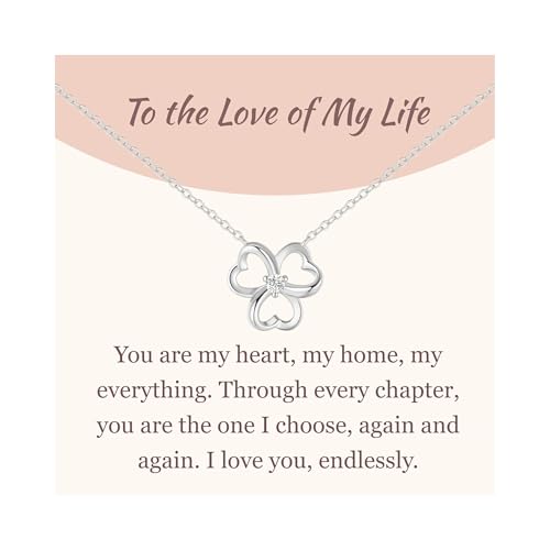 GAVU 925 Sterling Silber Kette mit Kleeblatt-Anhänger Rhodinierte Silberkette mit Zirkonia Glückskette für Damen von GAVU