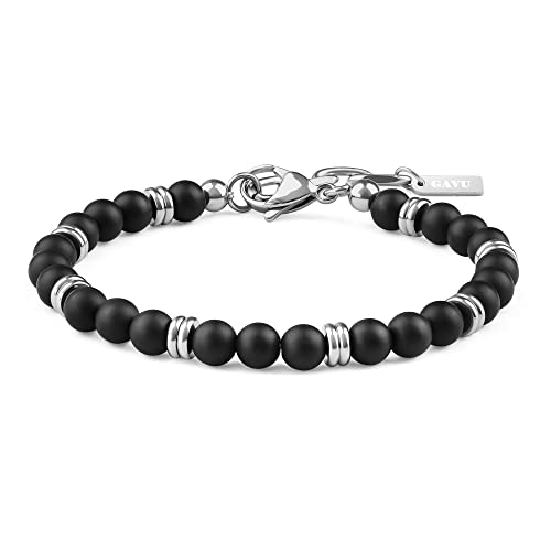 GAVU Geschenke Einfaches Kristall Armband Perlenarmband aus Mattem Onyx Größe S von GAVU