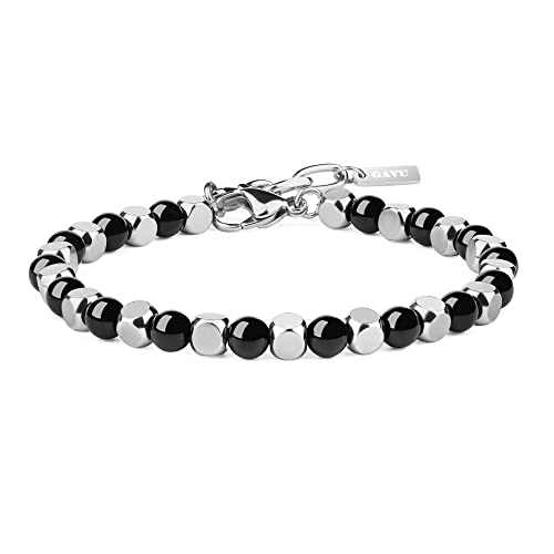 GAVU Geschenke Kristall Armband Perlen Armband aus Regenbogen Obsidian und Edelstahlperlen von GAVU