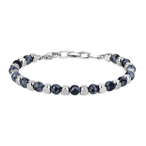 GAVU Geschenke Kristall Armband Perlen Armband aus Schneeflocken Obsidian und Edelstahlperlen von GAVU