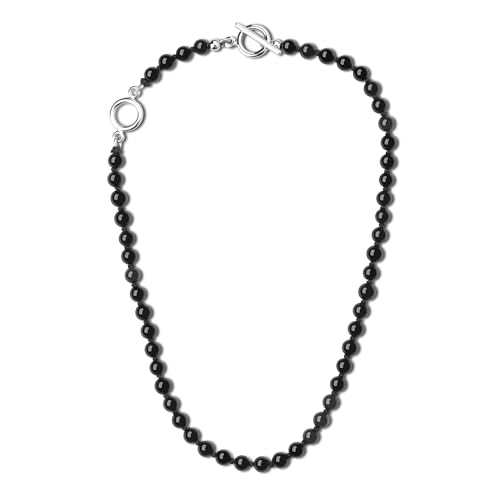 GAVU Handgeknüpfte Onyxperlen Halskette für Damen mit T-Bar-Verschluss von GAVU