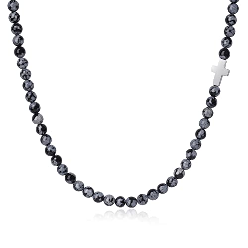 GAVU Handgemachte Schneeflocken Obsidian Männer Heilung Kreuz Charm Kristall Halskette 60cm GAVU Handgemachte Schneeflocken Obsidian Männer Heilung Kreuz Charm Kristall Halskette 60cm von GAVU