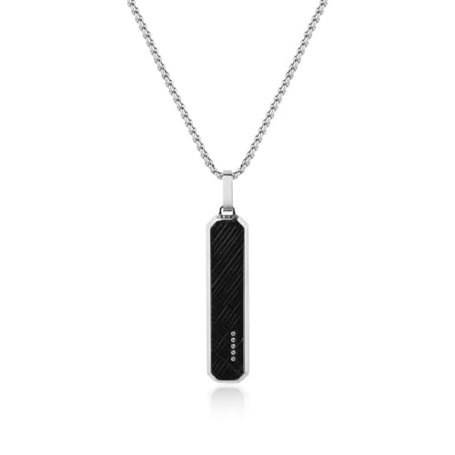 GAVU Herren Edelstahl Halskette mit schwarzem Tag-Anhänger 50cm GAVU Herren Edelstahl Halskette mit schwarzem Tag-Anhänger 50cm von GAVU