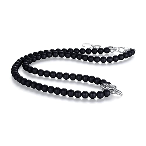 GAVU Herren Geschenk Perlenkette Rabe Charm Matter Onyx Kette von GAVU