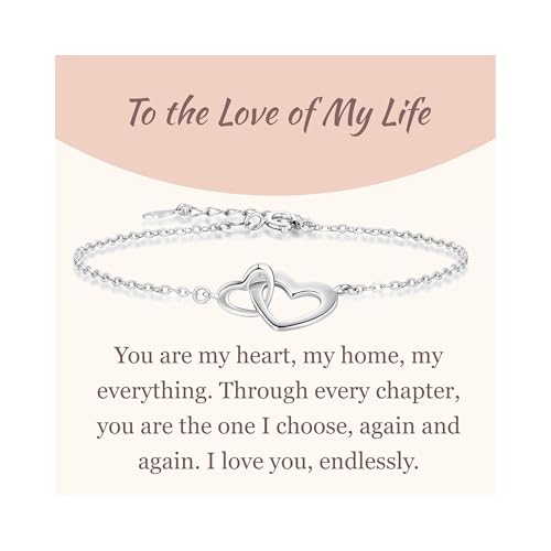 GAVU Herzarmband mit 925er Silber Herz Anhänger und Kette Silbernes Armband für Damen von GAVU