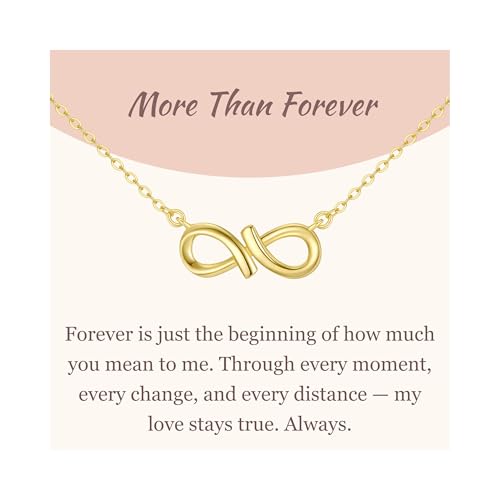 GAVU Infinity Halskette aus 925er Silber mit Infinity Anhänger für Damen in Gold von GAVU