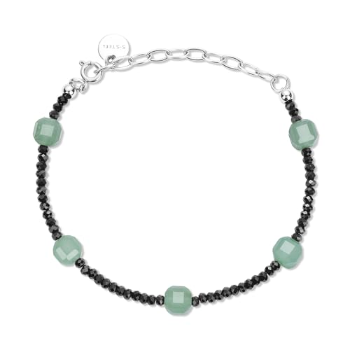 GAVU Kristall Armband aus Facettierter Spinell mit grünem Aventurin Quaderperlen Armband für Damen von GAVU