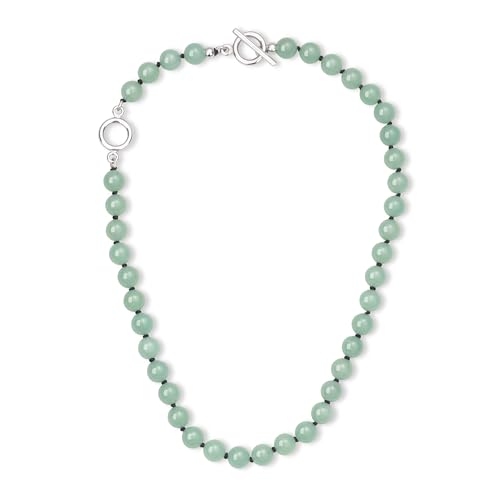 GAVU Frauen Kristall Perlenkette mit 8mm Grüner Aventurin Choker Halskette für Damen von GAVU