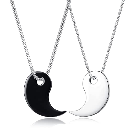 GAVU Paare Geschenke Ying und Yang Halsketten mit Magatama Anhänger aus Edelstahl von GAVU