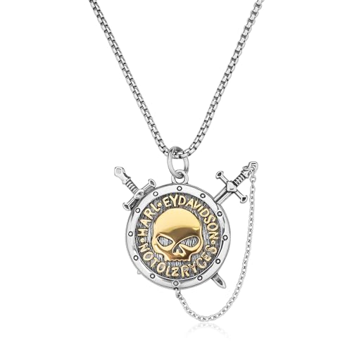 GAVU Totenkopf Kette für Herren Damen edelstahl, Skull Halskette mit Zirkonia, Totenkopf Anhänger Halskette für Männer 55cm von GAVU