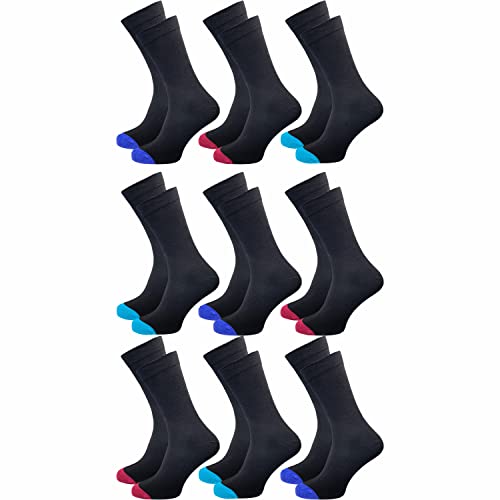 GAWILO Venensocken für Damen (9 Paar) | Ohne Gummibund & ohne drückende Naht | Socken mit Komfortbund | Weich & bequem (farbig 3, 35-38) von GAWILO