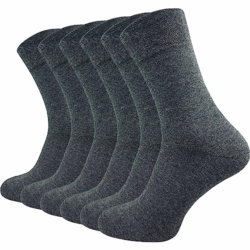 GAWILO Premium-Socken für Herren (6 Paar) | Ohne drückende Naht |extra weich | gekämmte Baumwolle | Business & Freizeit (35-38, grau) von GAWILO