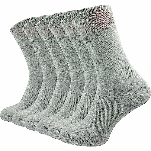 GAWILO Premium-Socken für Herren (6 Paar) | Ohne drückende Naht |extra weich | gekämmte Baumwolle | Business & Freizeit (35-38, hellgrau) von GAWILO