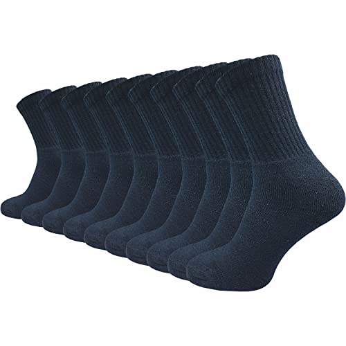 GAWILO Arbeitssocken Herren & Damen (10 Paar) | Tennissocken mit verstärktem Frotteefuß | Verstärkte Ferse & Spitze | Sportsocken mit Komfortbund (35-38, blau) von GAWILO