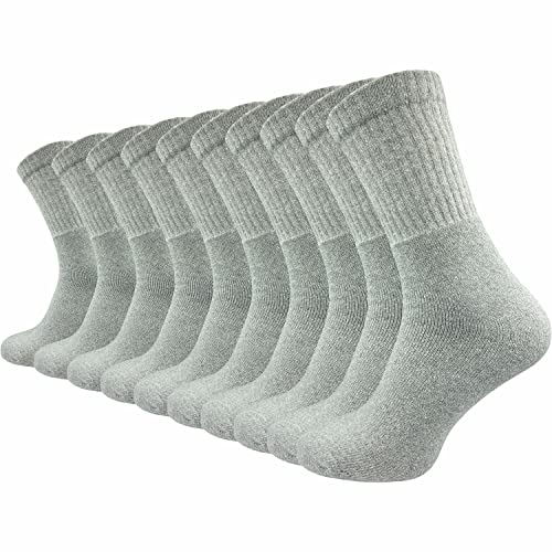 GAWILO Arbeitssocken Herren & Damen (10 Paar) | Tennissocken mit verstärktem Frotteefuß | Verstärkte Ferse & Spitze | Sportsocken mit Komfortbund (35-38, hellgrau) von GAWILO