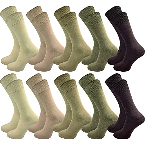 GAWILO 10 Paar Herren Socken – 100% Baumwolle - ohne Gummidruck - ohne drückende Zehennaht (43-46, farbig 3) von GAWILO