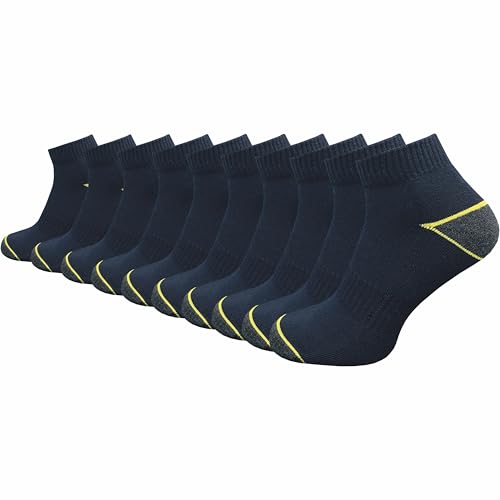 GAWILO 10 Paar Herren kurze Arbeitssocken - hoher Baumwollanteil - ohne drückende Zehennaht - Spitze und Ferse extra verstärkt (DE/NL/SE/PL, Numerisch, 39, 42, Regular, Regular, blau) von GAWILO