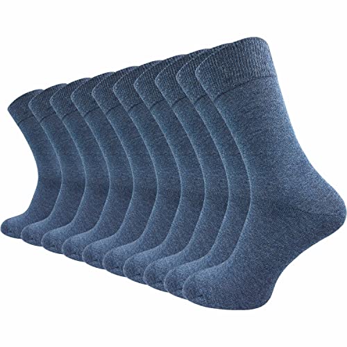 GAWILO 10 Paar PREMIUM Socken ohne drückende Naht | Damen & Herren | gekämmte Baumwolle | Business & Freizeit (35-38, jeans melange) von GAWILO