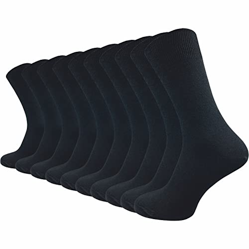 GAWILO Socken aus 100% Baumwolle (10 Paar) | Ohne drückende Naht, mit venenfreundlichem Komfortbund | Baumwollsocken für Damen & Herren (35-38, schwarz) von GAWILO