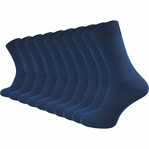 GAWILO Socken aus 100% Baumwolle (10 Paar) | Ohne drückende Naht, mit venenfreundlichem Komfortbund | Baumwollsocken für Damen & Herren (47-50, blau) von GAWILO