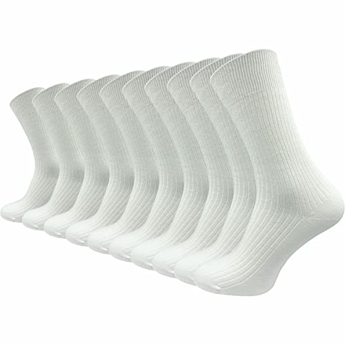 GAWILO 10 Paar Socken aus 100% Baumwolle für Herren in schwarz oder weiß | reine Baumwollsocken mit stabilisierender Rippe (as3, numeric, numeric_43, numeric_46, regular, regular, weiß) von GAWILO