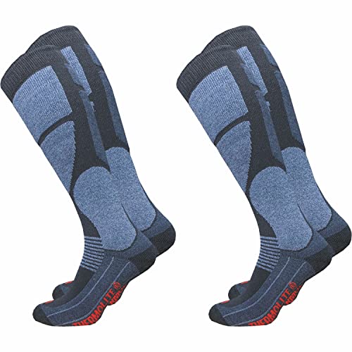 GAWILO 2 Paar Herren THERMOLITE® Skisocken – Snowboardsocken – Funktionssocken mit Spezialpolsterung (35-38, marine) von GAWILO