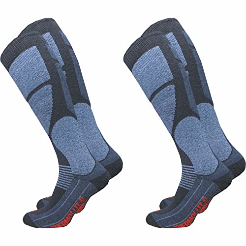 GAWILO 2 Paar Herren THERMOLITE® Skisocken – Snowboardsocken – Funktionssocken mit Spezialpolsterung (47-50, marine) von GAWILO