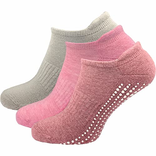 GAWILO Damen Yoga & Pilates Socken (3 Paar) | Stopper Socken | sicherer Halt auf glatten Böden, ohne drückende Zehennaht | mit rutschfesten Noppen (farbig 1, 39-42) von GAWILO