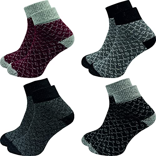 GAWILO 4 Paar hochwertige Kinder Winter Socken – Wollsocken - im „winterlichen“ Look (27-30, farbig 1) von GAWILO
