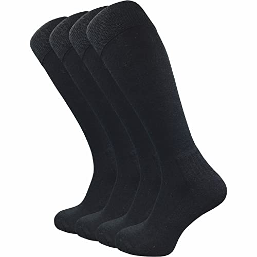 GAWILO warme Kniestrümpfe für Damen & Herren (4 Paar) | lange Socken mit Komfortbund | ideal auch als Reitsocken mit gepolsterter Sohle (DE/NL/SE/PL, Numerisch, 39, 42, Regular, Regular, schwarz) von GAWILO