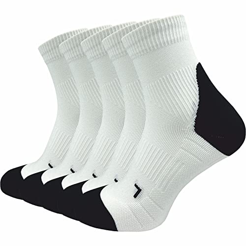 GAWILO 5 Paar Herren Laufsocken mit Kompression | Sportsocken | Anti-Blasen Schutz | Atmungsaktiv & Feuchtigkeitsregulierend (as3, numeric, numeric_39, numeric_42, regular, regular, weiß, 39-42) von GAWILO