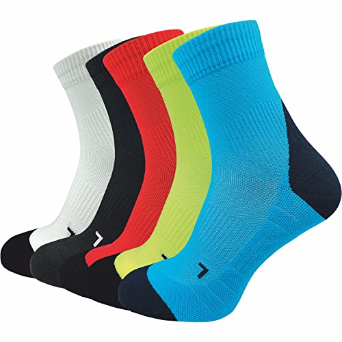 GAWILO 5 Paar Herren Laufsocken mit Kompression | Sportsocken | Anti-Blasen Schutz | Atmungsaktiv & Feuchtigkeitsregulierend (as3, numeric, numeric_43, numeric_46, regular, regular, farbig 1, 43-46) von GAWILO