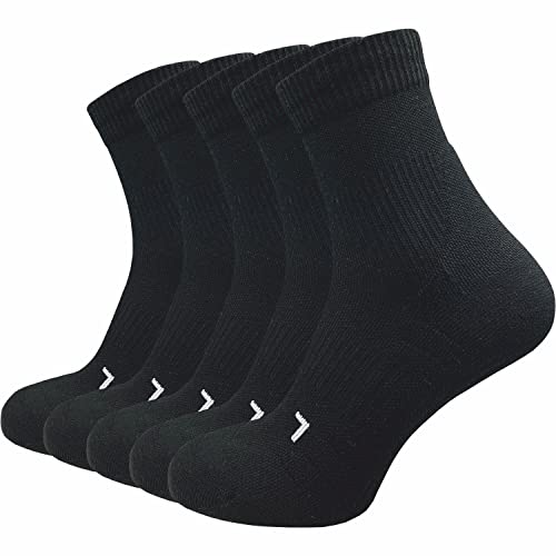 GAWILO 5 Paar Herren Laufsocken mit Kompression | Sportsocken | Anti-Blasen Schutz | Atmungsaktiv & Feuchtigkeitsregulierend (as3, numeric, numeric_51, numeric_54, regular, regular, schwarz, 51-54) von GAWILO