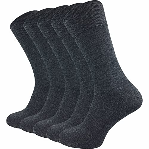 GAWILO Merino Socken für Herren aus 64% Schurwolle | 5 Paar hochwertige Strümpfe aus Merino Wolle kühlen im Sommer und wärmen im Winter (39-42, grau) von GAWILO