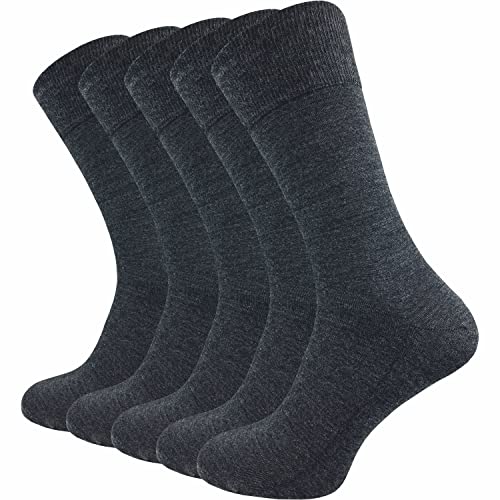 GAWILO Merino Socken für Herren aus 64% Schurwolle | 5 Paar hochwertige Strümpfe aus Merino Wolle kühlen im Sommer und wärmen im Winter (43-46, grau) von GAWILO