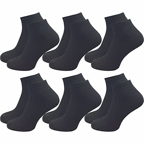 GAWILO Damen Quarter Socken ohne drückende Naht (6er-Pack) schwarz, 39-42 von GAWILO