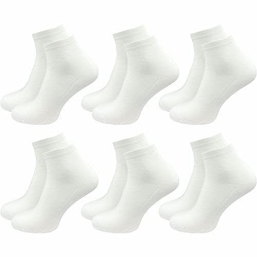 GAWILO Damen Quarter Socken ohne drückende Naht (6er-Pack) weiß, 35-38 von GAWILO