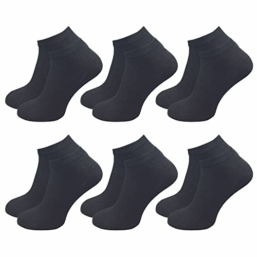 GAWILO Sneaker Socken für Damen (6 Paar) | Ohne drückende Zehennaht | Weiche Socken verrutschen nicht beim Gehen (35-38, schwarz) von GAWILO