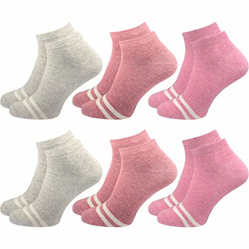 GAWILO Sneaker Socken für Damen (6 Paar) | Stylische, bunte Freizeitsocken ohne Naht | Kein Verrutschen beim Gehen (39-42, farbig 2) von GAWILO