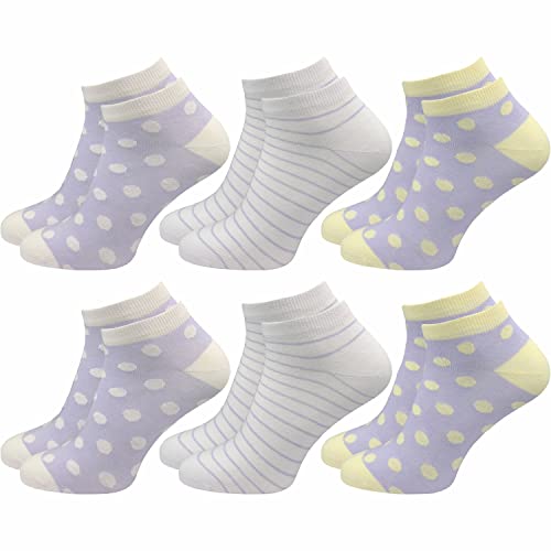 GAWILO Sneaker Socken für Damen (6 Paar) | Stylische, bunte Freizeitsocken ohne Naht | Kein Verrutschen beim Gehen (39-42, farbig 3) von GAWILO