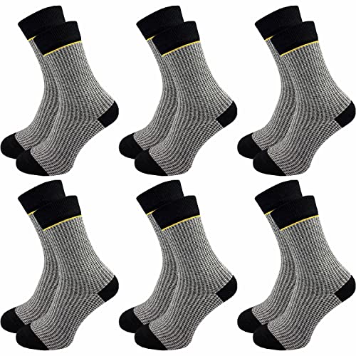 GAWILO Damen Socken mit Hahnentritt (6 Paar) | Ohne drückende Naht an der Zehenspitze | Stylische Frauensocken mit verstärkten Belastungszonen (35-38, schwarz) von GAWILO